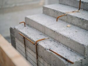 Pręty zbrojeniowe schodów betonowych